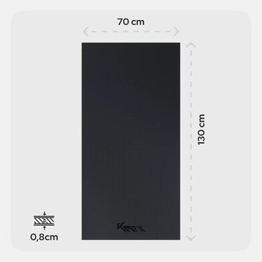 Захисний килимок для фітнес-обладнання KM-Fit: протиковзна шумопоглинаюча підкладка для тренажерів, йоги та пілатесу (130x70x0.8 см)