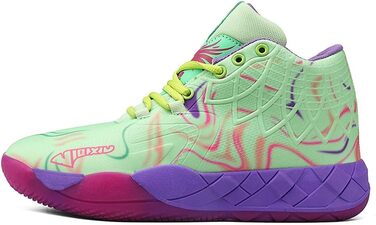 Чоловічі баскетбольні кросівки для студентів, антиковзаючі, зносостійкі, модні спортивні кросівки, великі розміри. Червоно-зелені (45 EU, Lvzi)