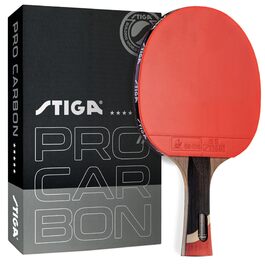 Ракетка для настільного тенісу STIGA Pro Carbon Performance-Level з карбоновим шаром для турнірних ігор, червоно-синя