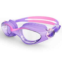 Дитячі окуляри для плавання Schwimmbrille - маска для хлопчиків та дівчаток з UV-захистом та антифогом, водонепроникні, прозорі лінзи, для дітей 6-14 років (Ліловий колір)