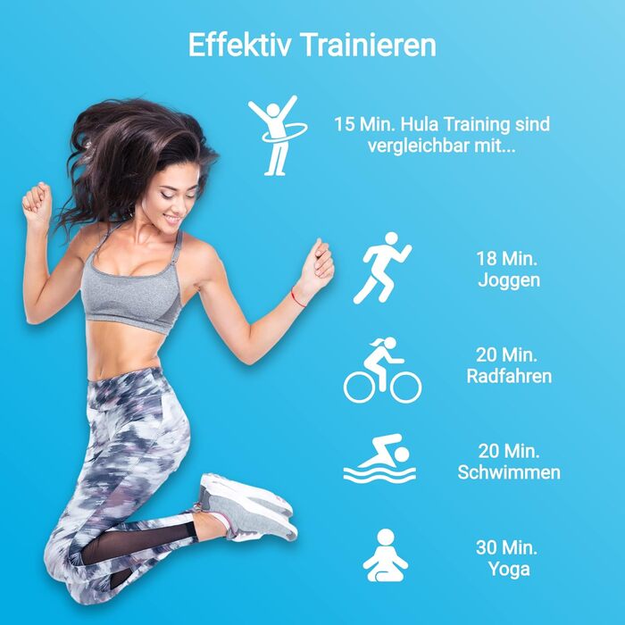 Обруч хулахуп Fitleap для фітнесу та масажу, розбірний (8 секцій), синій - для дорослих та дітей