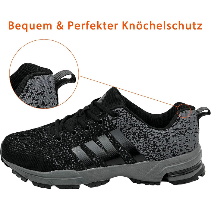 Кросівки спортивні чоловічі/жіночі для бігу та залу Sneaker (42 EU, Чорно-сірі)