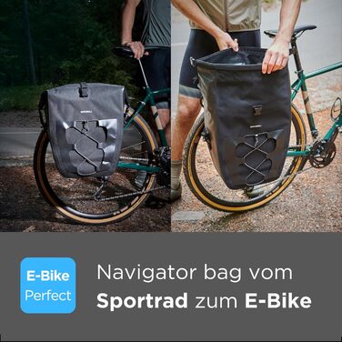Велосипедна сумка Basil Navigator Waterproof M, чорна, 100% водонепроникна (IPX3)