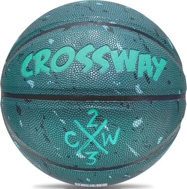 Баскетбольний м’яч Crossway для залу і вулиці, розміри 5/6/7, вологостійка PU-шкіра, з сумкою та насосом, універсальний для всіх вікових груп