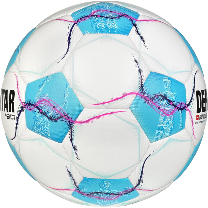 Футбольний м'яч Derbystar Bundesliga Replica Light V24, розмір 4, білий/синій/рожевий, для юніорів