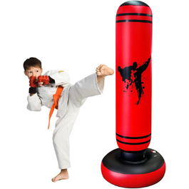 Дитячий боксерський мішок на підставці, 160 см, червоний. Мішок для кікбоксингу, боксерський манекен, іграшки для активного відпочинку на вулиці