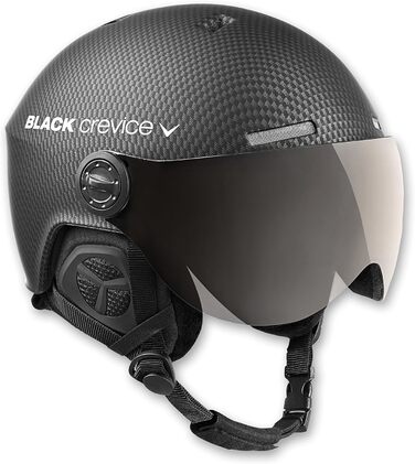 Лижний шолом Black Crevice Gstaad з візором, пілотний стиль, для чоловіків і жінок, полікарбонатний, дихаючий, регульований розмір