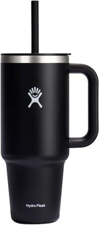 Термочашка HYDRO FLASK 1180 мл з кришкою та соломинкою, вакуумна, нержавіюча сталь, чорна