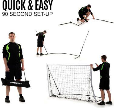 Ворота для футболу QUICKPLAY Kickster – портативні, для саду, дітей та тренувань, 2 розміри (180x120см та 240x150см)