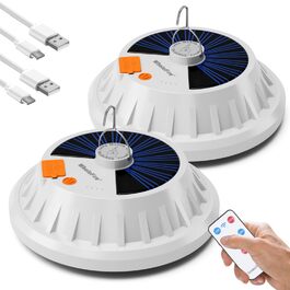 Ліхтар кемпінговий світлодіодний Solar LED з USB зарядкою та пультом ДУ, 5 режимів, водонепроникний IPX7, для кемпінгу, походу, аварійного освітлення
