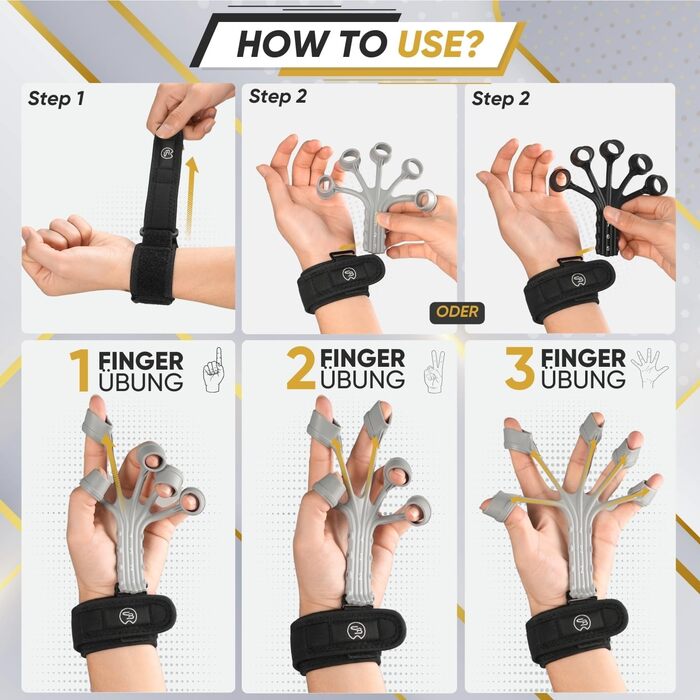 Тренування хватки рук STRABOZZ: набір для зміцнення пальців та передпліччя, регульований під навантаження