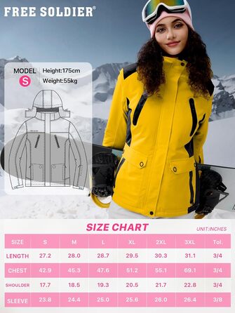Водонепроникна жіноча зимова куртка FREE SOLDIER з флісовою підкладкою та капюшоном. Зимова куртка-дощовик Ginger Yellow