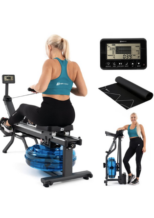 Гребний тренажер Hop-Sport HS-160WR Hydro з водним опором + мат