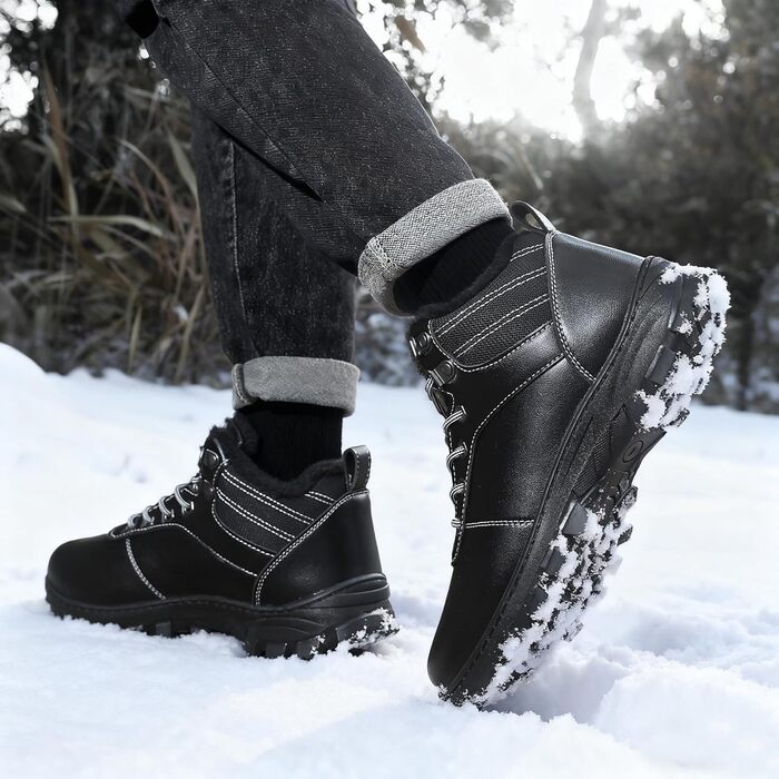 Зимові чоботи чоловічі жіночі, теплі, непромокаючі, для снігу, легкі трекінгові чоботи, чорні. Розмір 43 EU. Модель Z 1927