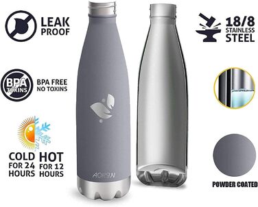 Термофляга AORIN з вакуумною ізоляцією - 350мл/500мл/750мл. Без BPA, зберігає холод до 24 годин та тепло до 12 годин. Ідеальна термофляга для дітей, школи, спорту, активного відпочинку, велосипеду, фітнесу.