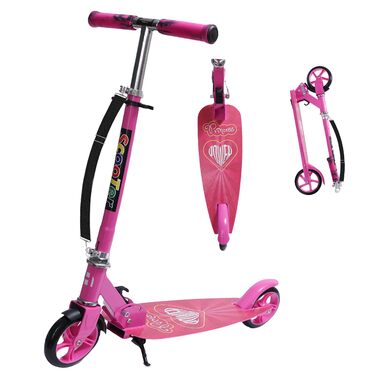 Самокат дитячий Habib Cityroller складаний, рожевий, для дітей та підлітків (6-16 років), з регульованою висотою керма та широкою декою
