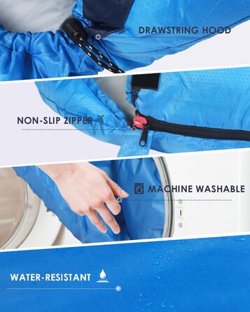 Водонепроникний мішок для спорядження для дорослих, хлопчиків та дівчаток. Підходить для кемпінгу, хайкінгу, подорожей, полювання. З компресійними мішками. (Königblau, L)