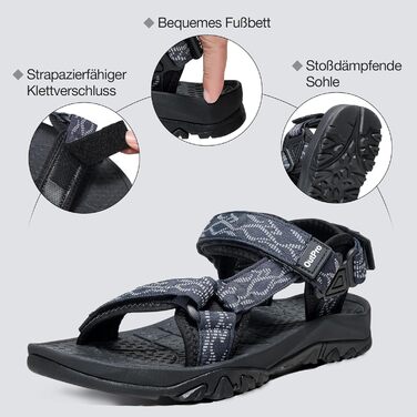 Чоловічі сандалі для трекінгу та пляжу Blau 41 EU: Нековзні, зручні спортивні сандалі