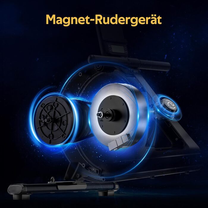 LABGREY Гребний тренажер для дому, магнітний, Bluetooth, LCD-дисплей, для кардіотренувань