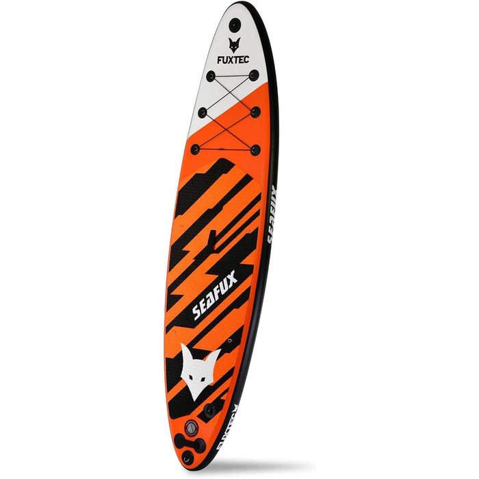 Надувна SUP-дошка Fuxtec 320×81×15 см з 3 плавниками, набір для сапсерфінгу, туристична, до 150 кг, з рюкзаком