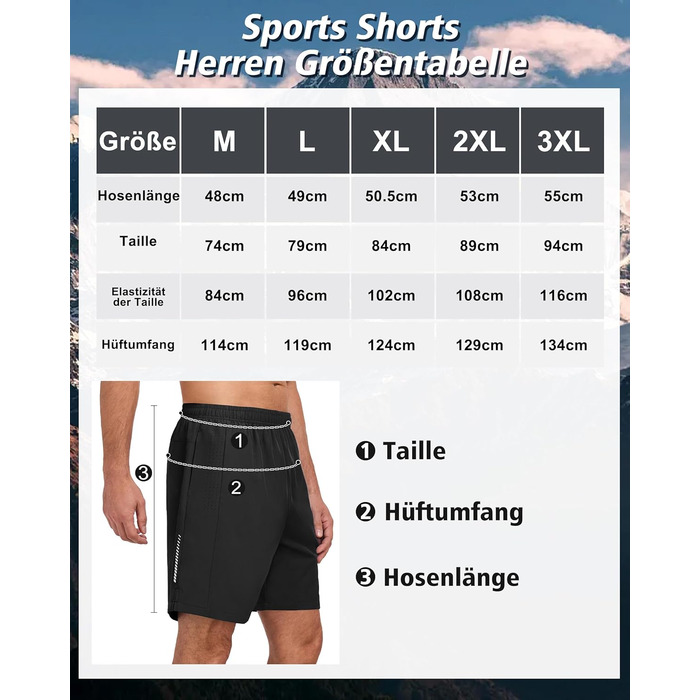 Шорти спортивні чоловічі короткі, швидковисихаючі для тренувань та бігу, дихаючі з кишенями, 3 штуки (чорний*3, M)