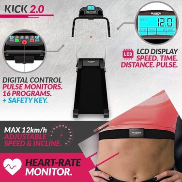 Бігова доріжка Bluefin Fitness Kick FIT складана для ходьби, домашнього та офісного використання, Walking Pad під стіл, сіра, 2023
