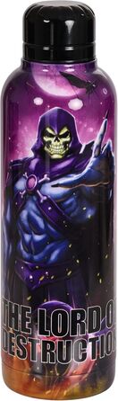 Термобутилка Elbenwald Masters of the Universe 515 мл з малюнком Скелетора, сталева фіолетова пляшка для води з гвинтовою кришкою, 25 см