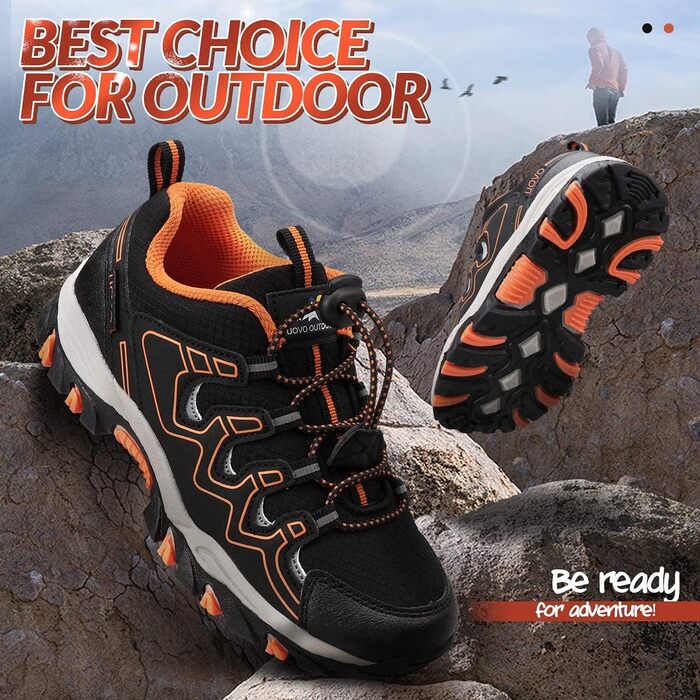 Дитячі кросівки UOVO для активного відпочинку: водонепроникні, з неслизькою підошвою, для ходьби, трекінгу, бігу, розмір 33