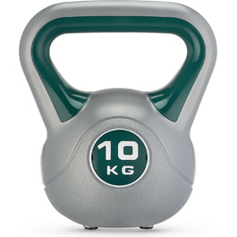 Гиря Gymtek 10 кг для кросфіту та фітнесу, ергономічна ручка, темно-зелена, для силових тренувань вдома та в залі