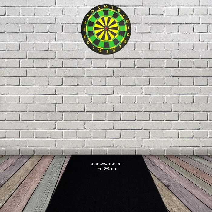 Килимок для дартсу Kingpower 237x80 см, гумовий, захист підлоги, для дротиків, з лінією відкидання, дизайн 3