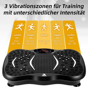 Віброплатформа EVOLAND 3D для фітнесу з 5 програмами, Bluetooth та 2 гумками для тренувань вдома