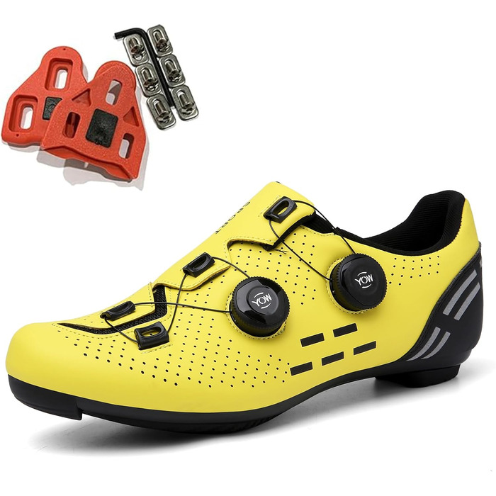 Велосипедні шкарпетки SDEQA для жінок, сумісні з Peloton, Look SPD, SPD-SL, Delta Lock. Жовті, 36 EU