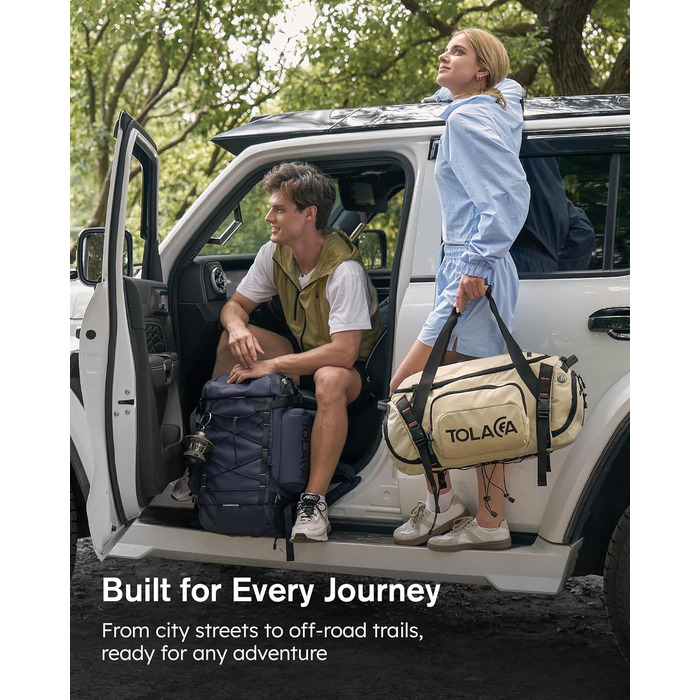 Спортивна сумка-рюкзак Tolaccea для чоловіків та жінок – велика дорожня сумка з відділенням для взуття, мокрою білизною та ноутбуком (15,6') – водонепроникна сумка-мішок для відпочинку, фітнесу, спорту та подорожей (Темно-синій, 40L)