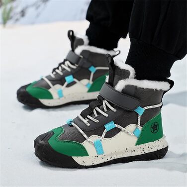 Водонепроникні зимові черевики для дітей - зимові чоботи для дівчаток та хлопчиків, утеплені, для активного відпочинку, антиковзаючі, розмір 28 EU, зелені