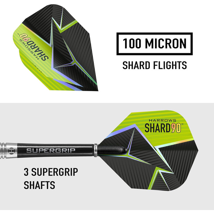 Дротики Harrows Shard 90% вольфрамові сталеві, 23 г