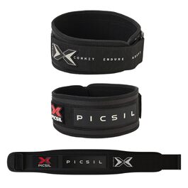 Підтягуючий пояс для важкої атлетики PICSIL, підтримка попереку, для ривку та поштовху, схвалений для змагань, з пряжкою, чорний