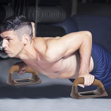 Обладнання для калістеніки: бруси для віджимань, паралелі, бруси для ростову, дошки для віджимань, тренування вдома, сила, витримує 226 кг, темно-зелений, перфорована платформа (коричнева)