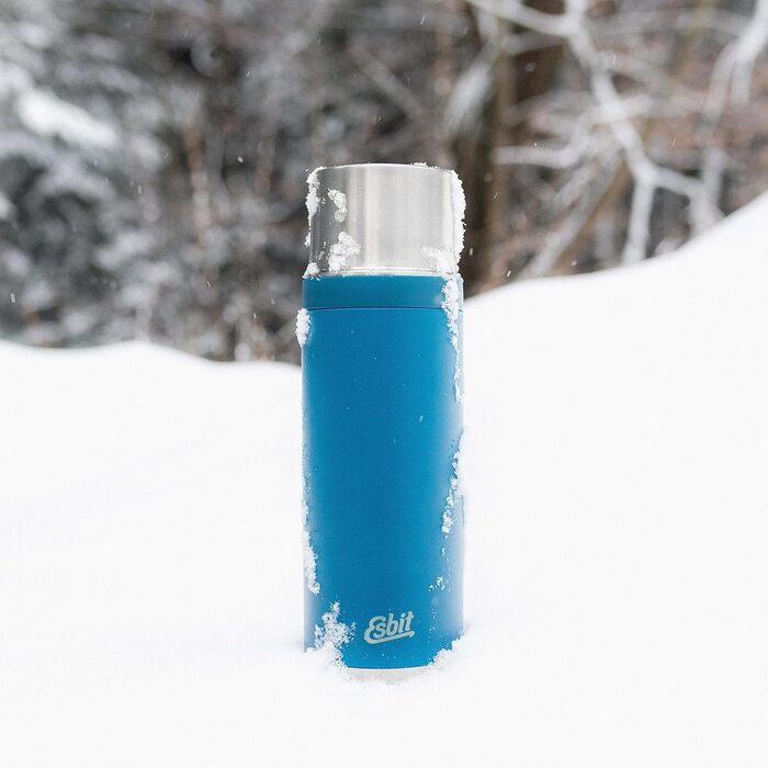 Термос Esbit Sculptor з нержавіючої сталі 1 л Polar Blue, для гарячих та холодних напоїв, без чохла