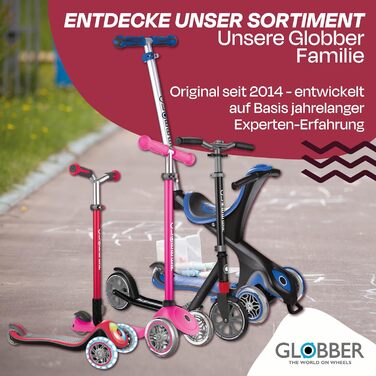 Самокат Globber NL 205 Deluxe для дітей від 6 років, підлітків та дорослих, 205 мм, ABEC 7, регульований, темно-червоний