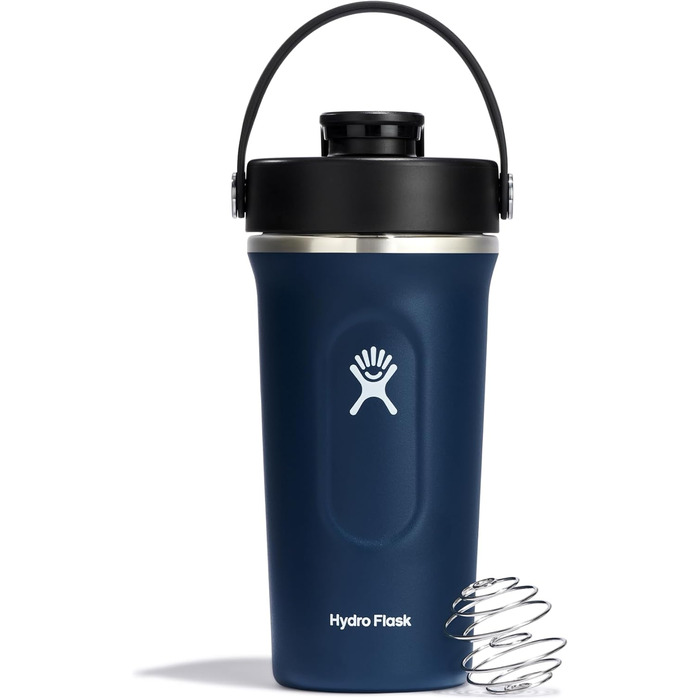 Термос-шейкер Hydro Flask 709 мл для протеїнових коктейлів, ізольована пляшка для спортивного харчування, індиго