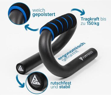 Преміум упори для віджимань Pump Bros, 2 шт, нековзні паралети, ергономічний дизайн, захист для зап'ясть, для домашнього тренажерного залу, кросфіту, каллістеніки