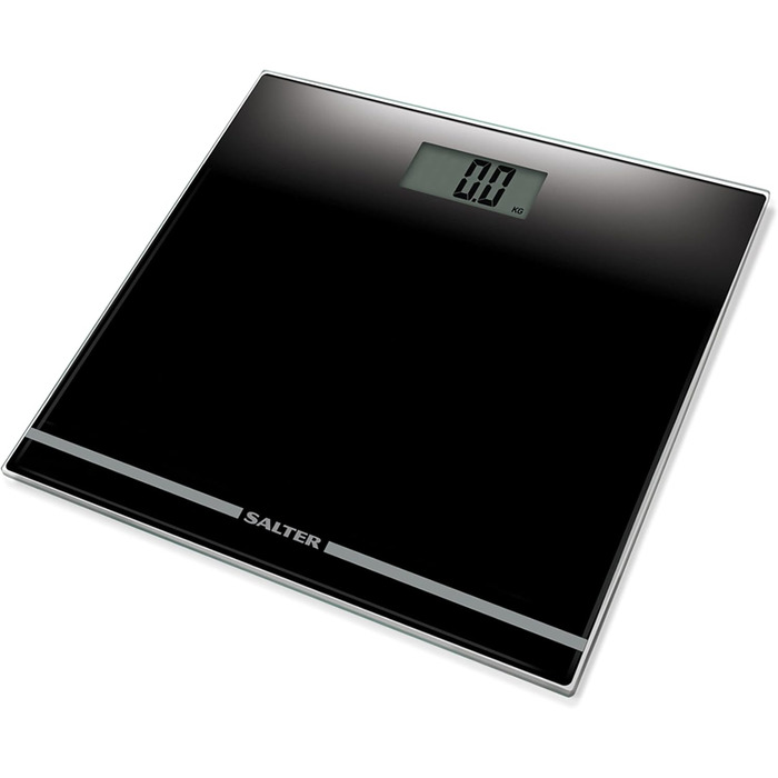 Цифрова вага для ванної Salter 9205 BK3R, скляна платформа, LCD, 180 кг, чорна