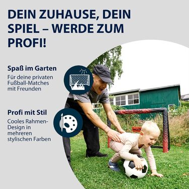 Ворота для футболу HUDORA Pro Tect Advanced – Зручні та міцні для дітей та дорослих – З сіткою та захисним покриттям – Легкий монтаж у саду – Білий (Чорний), 120 x 80 см
