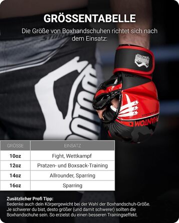 Боксерські рукавички Phantom Apex | Професійні рукавички для спарингу, бою, боксу, фріфайту (Raider - Чорний/Червоний, L-XL)