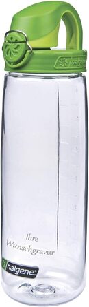 Пляшка для води Nalgene Everyday OTF 700 мл, прозоро-зелена, з іменною гравіровкою, пластикова