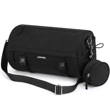 Спортивна сумка 11Л для фітнесу та йоги, водонепроникна сумка для тренувань з відділенням для мокрих речей та ременем для килимка, компактна дорожня сумка-вікенд для залу, басейну та сауни (Чорна)