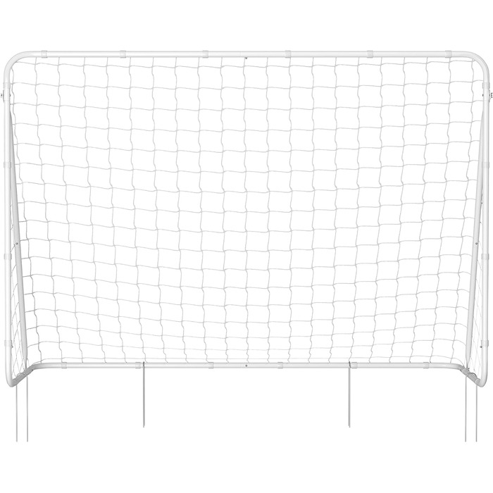 Ворота для футболу SONGMICS з сіткою, швидкий монтаж, для саду, двору, парку, пляжу, сталеві труби, сітка PE (76 x 215 x 150 см, Білий)