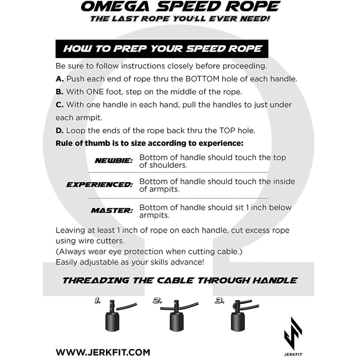 Скакалка JerkFit Omega Speed Ultra Fast чорна, спортивна швидкісна