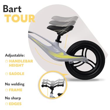 Беговел Lionelo Bart Tour (зелений) – легкий, магнієвий, 12