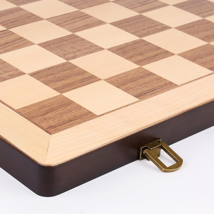 Набір шахів та шашок з дерева 15 дюймів, класичні складані ігри з фетровим внутрішнім відділенням для зберігання, 2 додаткові відсіки для фігурок шашок та шахів